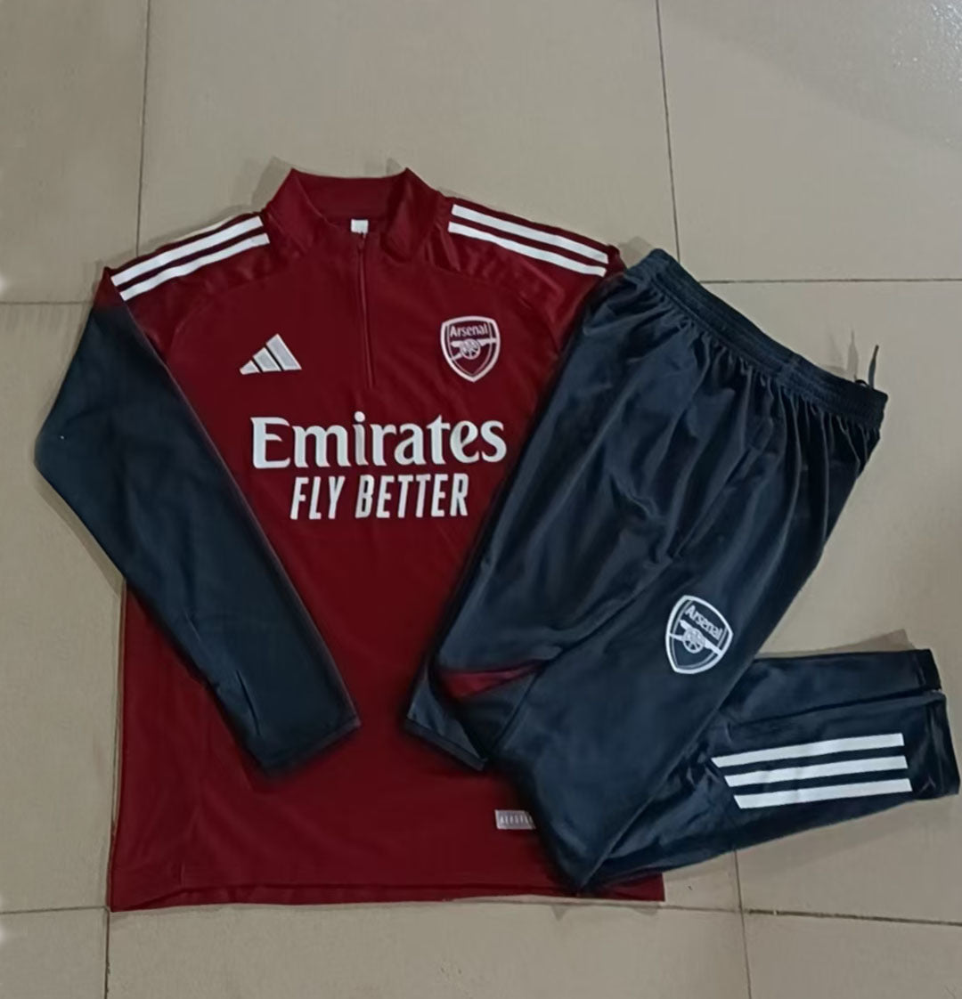 Conjunto Treino Arsenal 25/26 - Vinho/Grafite Escuro
