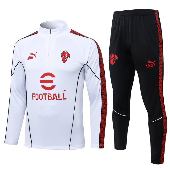 Conjunto Treino AC Milan 25/26 - Branco/Preto