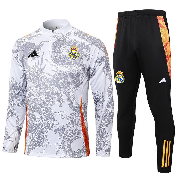 Conjunto Treino Real Madrid 24/25 - Branco/Cinza
