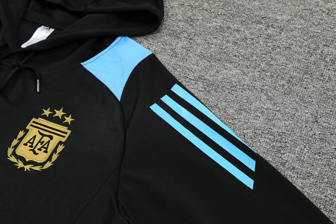 Conjunto Argentina 2024/25 Preto/Azul Claro - Capuz