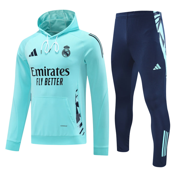 Conjunto Real Madrid 2024/25 Azul Turquesa - Capuz