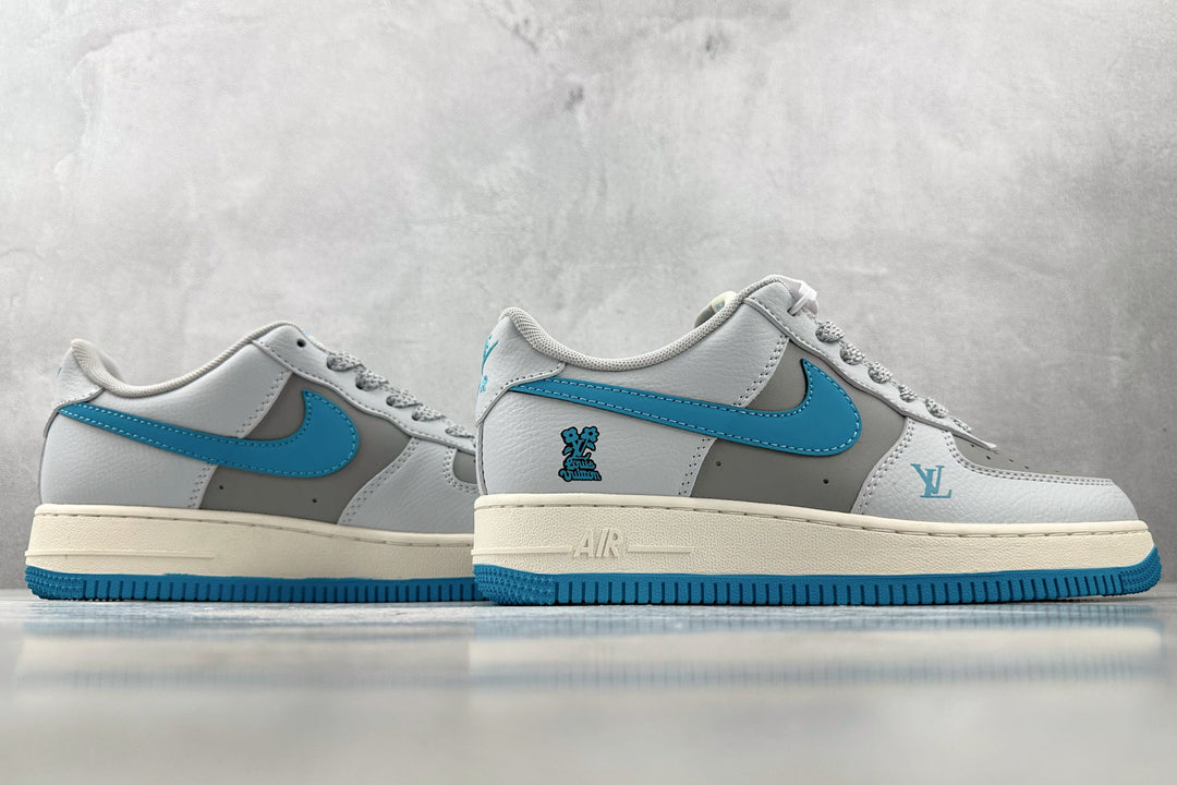 Nike Air Force 1 Louis Vuitton – Azul Claro/Cinza