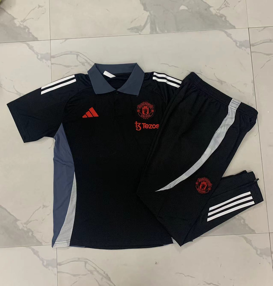Kit Polo Manchester United 24/25 - Preto