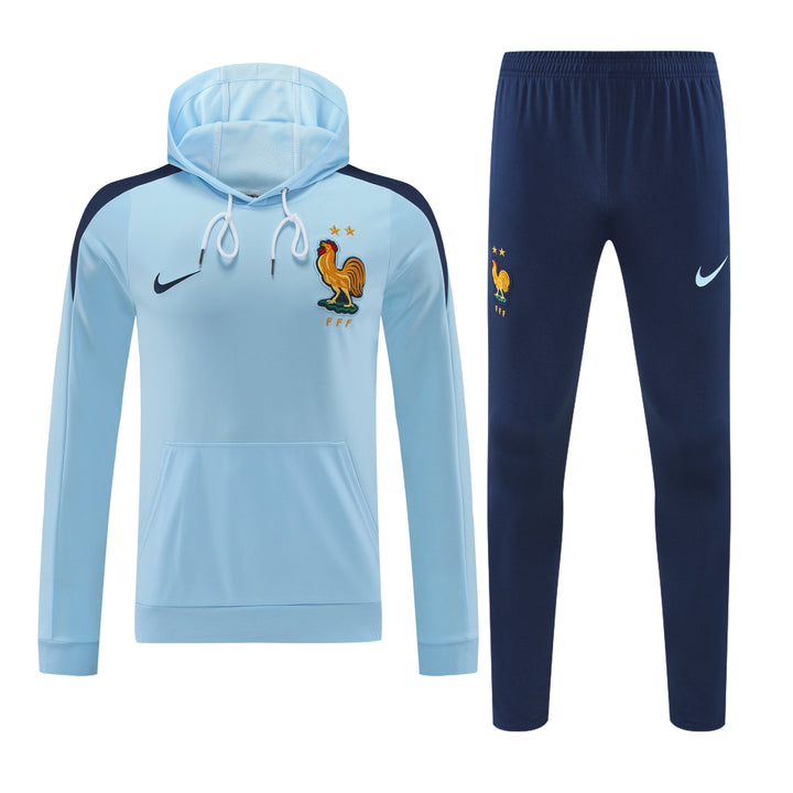 Conjunto França 2024/25 Azul Claro - Capuz