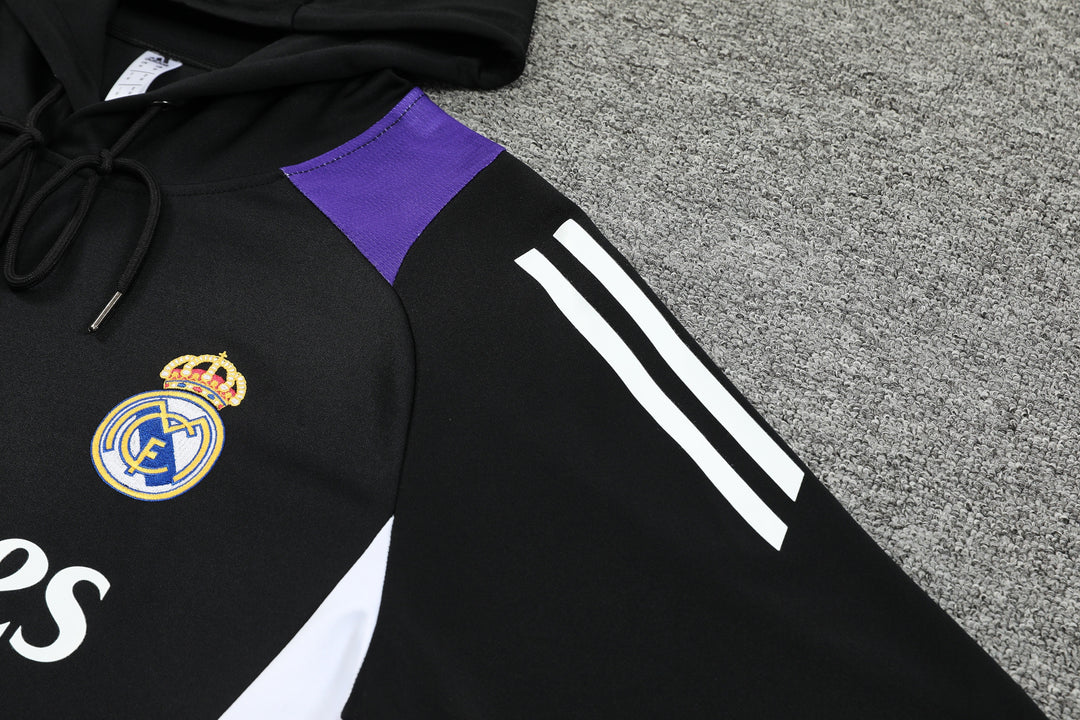 Conjunto Real Madrid 2024/25 Preto/Roxo - Capuz