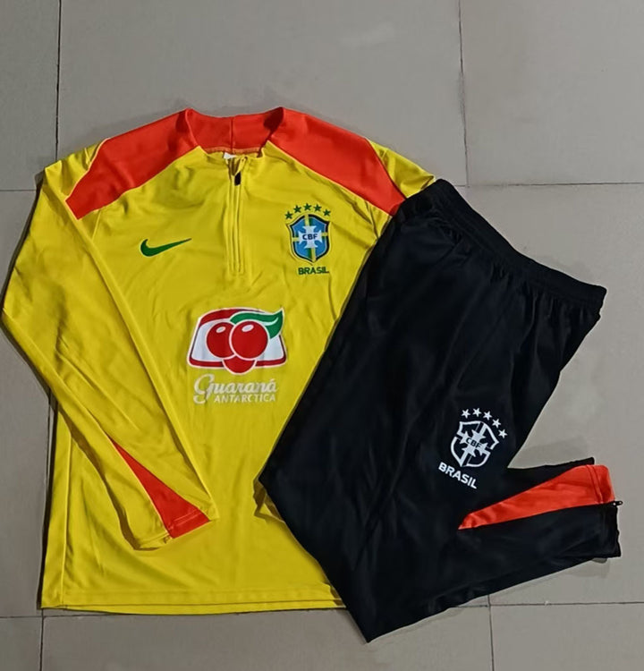 Conjunto Treino Brasil 25/26 - Amarelo/Preto