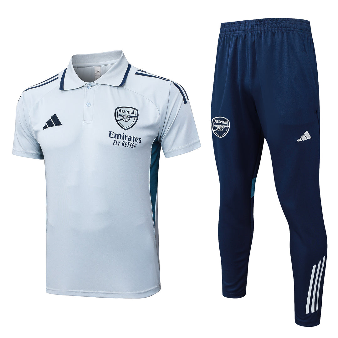 Kit Polo Arsenal 25/26 - Branco/Azul Marinho