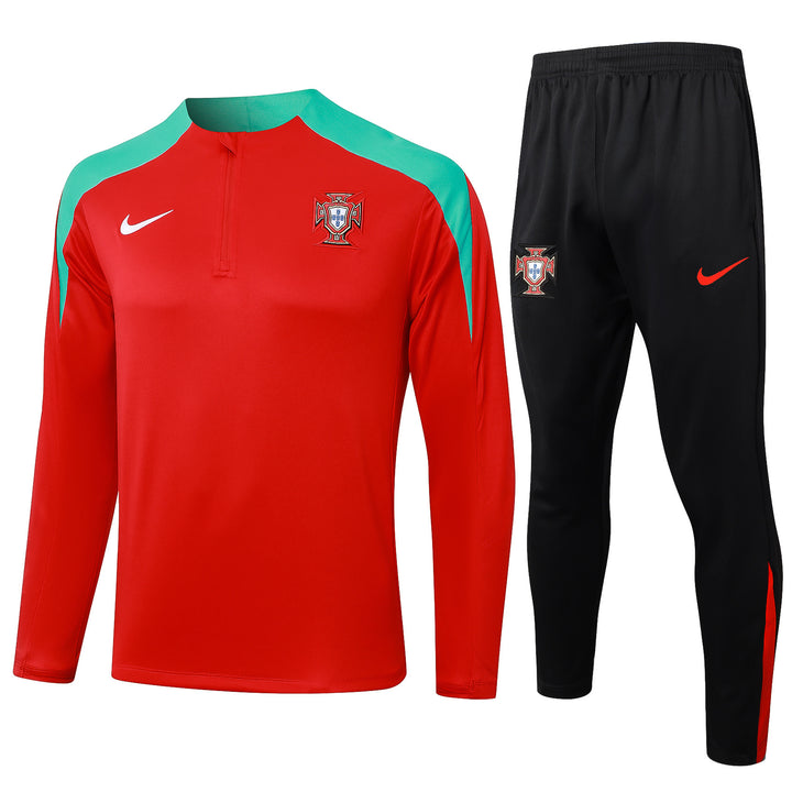 Conjunto Treino Portugal 24/25 - Vermelho/Turquesa
