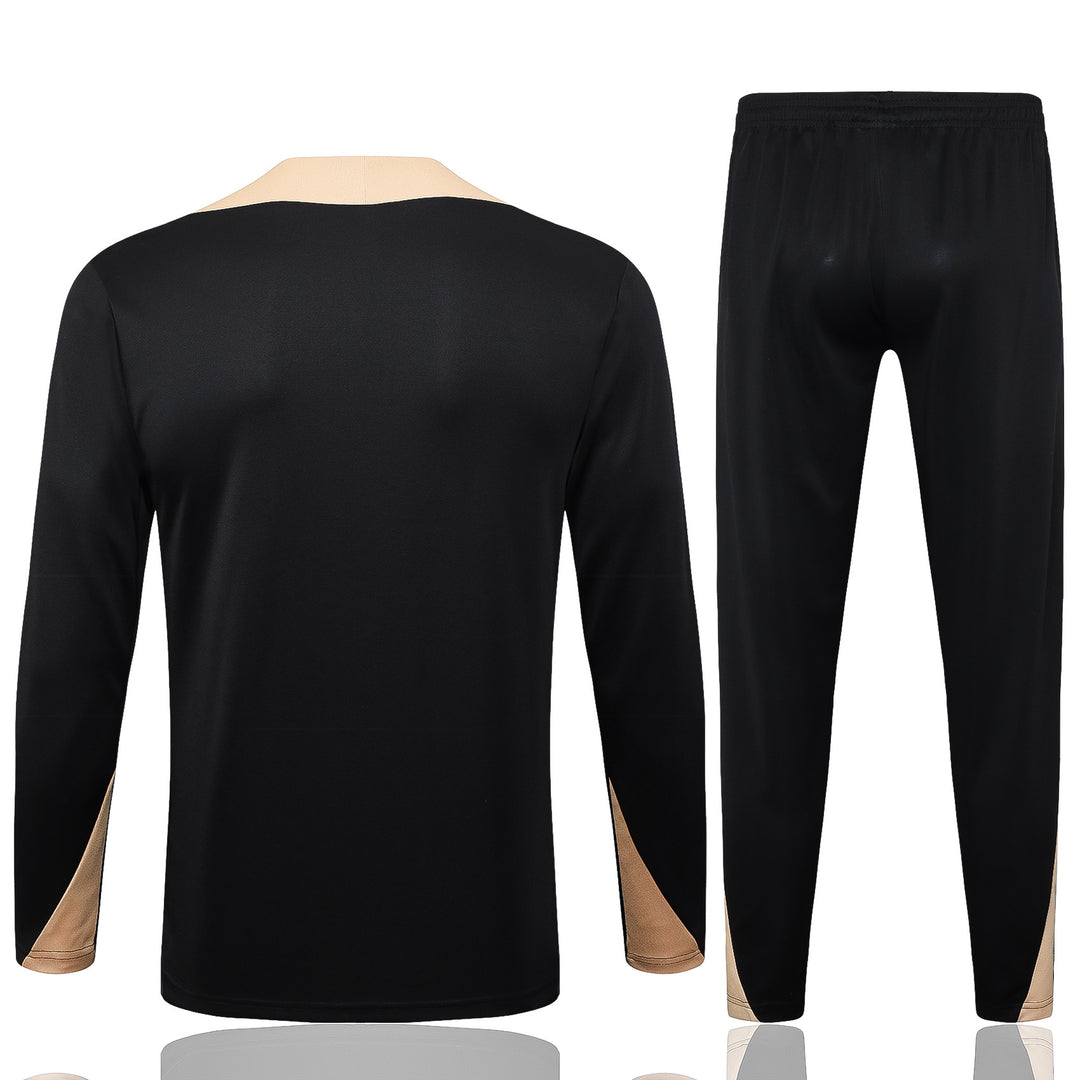 Conjunto Treino Barcelona 24/25 - Preto/Dourado