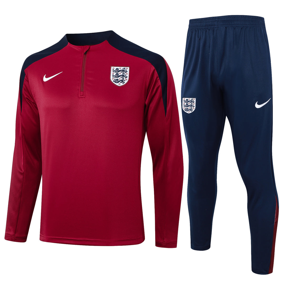Conjunto Treino Inglaterra 24/25 - Marsala/Azul Marinho