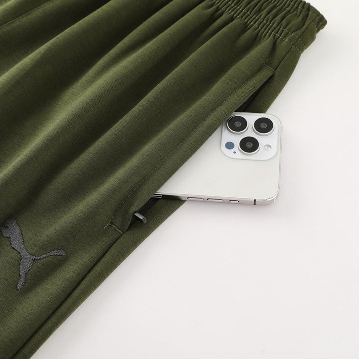 Conjunto Puma Tech Fleece - Verde Militar/Preto