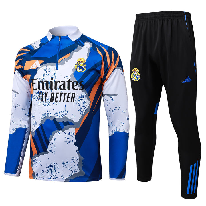 Conjunto Treino Real Madrid 25/26 - Mesclado Branco/Azul
