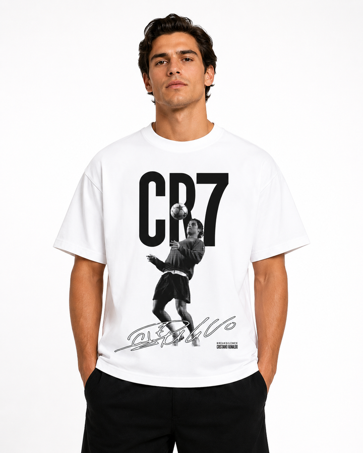 Camiseta CR7 Vintage Masculina - Preto Lavado