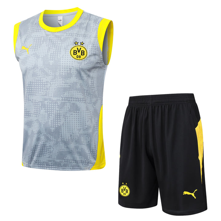 Kit Regata Borussia Dortmund 25/26 - Cinza Claro/Preto/Amarelo
