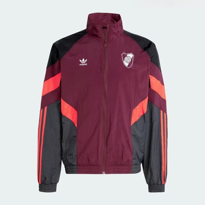 Jaqueta Corta Vento River Plate 2025/26 - Vermelha/Preta