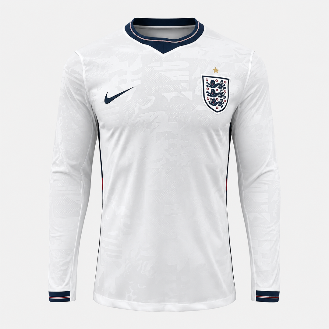 Camisa Inglaterra Home 2026 Manga Longa Versão Jogador – Belt Sports
