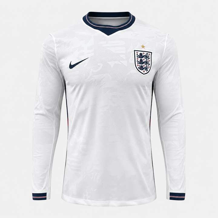Camisa Inglaterra Home 2026 Manga Longa Versão Jogador – Belt Sports