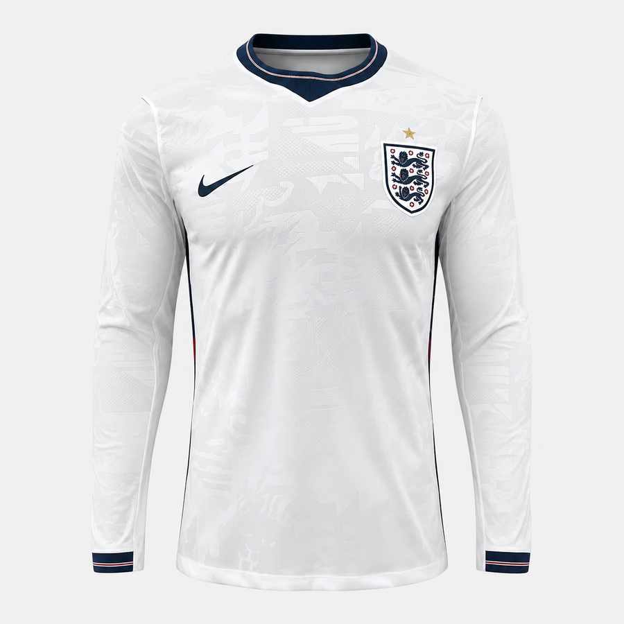 Camisa Inglaterra Home 2026 Manga Longa Versão Jogador – Belt Sports