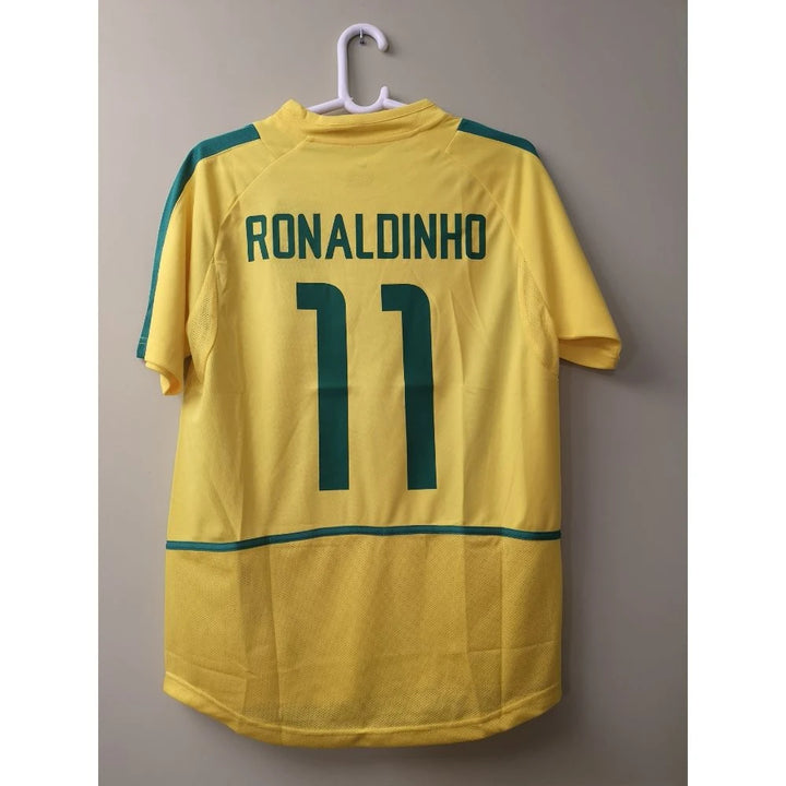Camisa Retrô Brasil 2002 Home - Ronaldinho #11 (Pronta Entrega)
