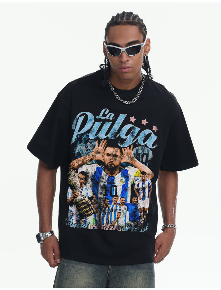 Camiseta Messi La Pulga Argentina Masculina - Branca