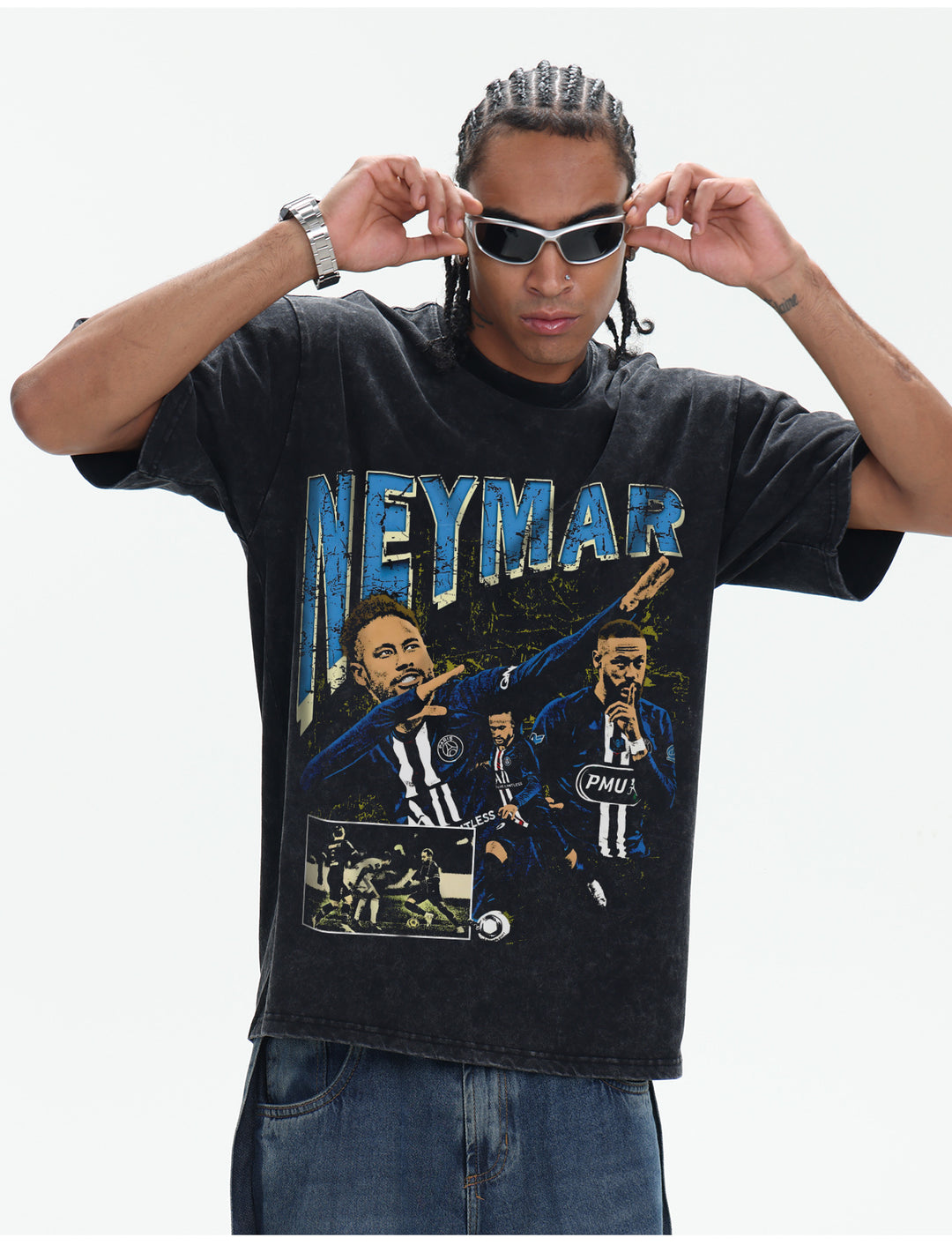 Camiseta Neymar PSG Oversized Masculina - Preto