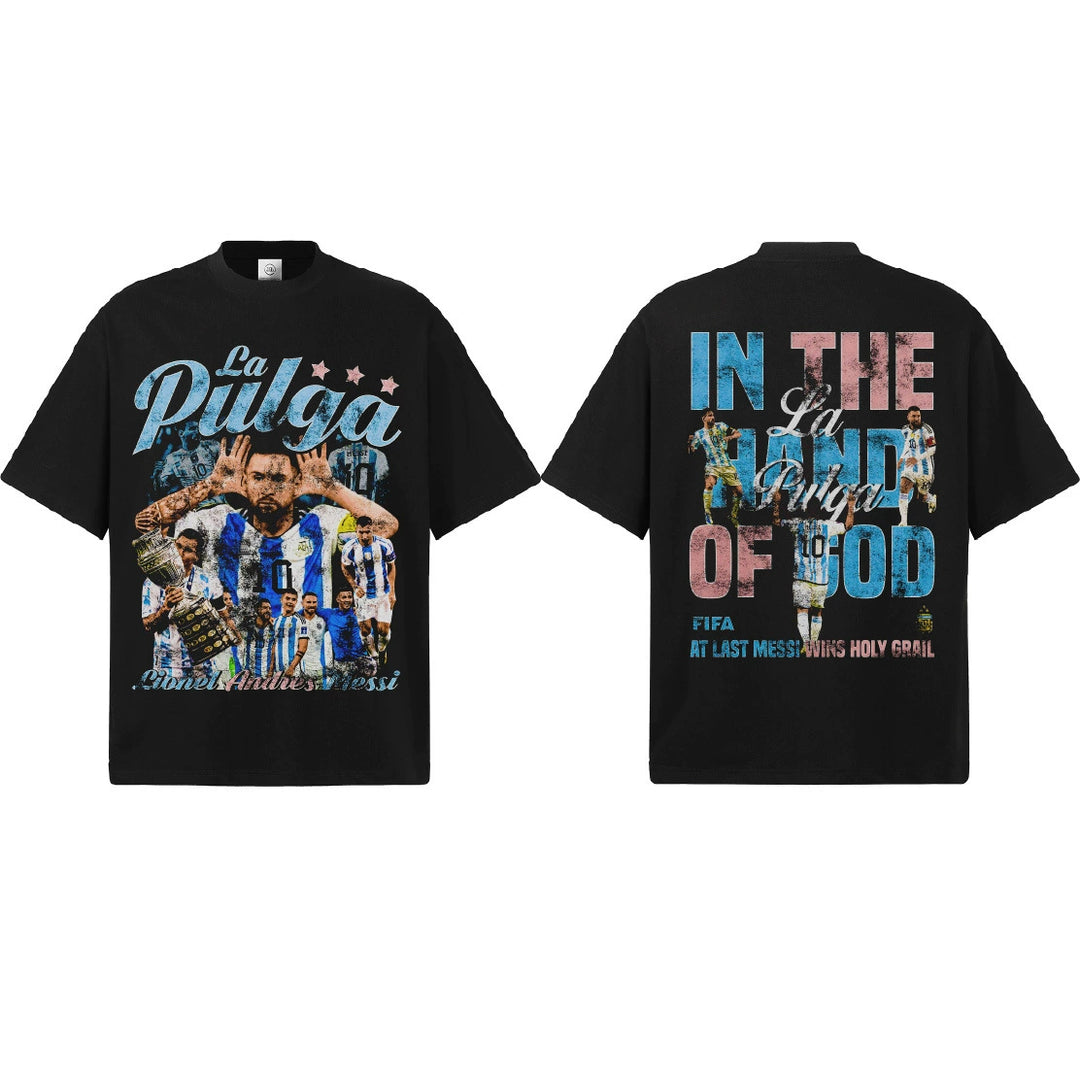 Camiseta Messi La Pulga Argentina Masculina - Branca