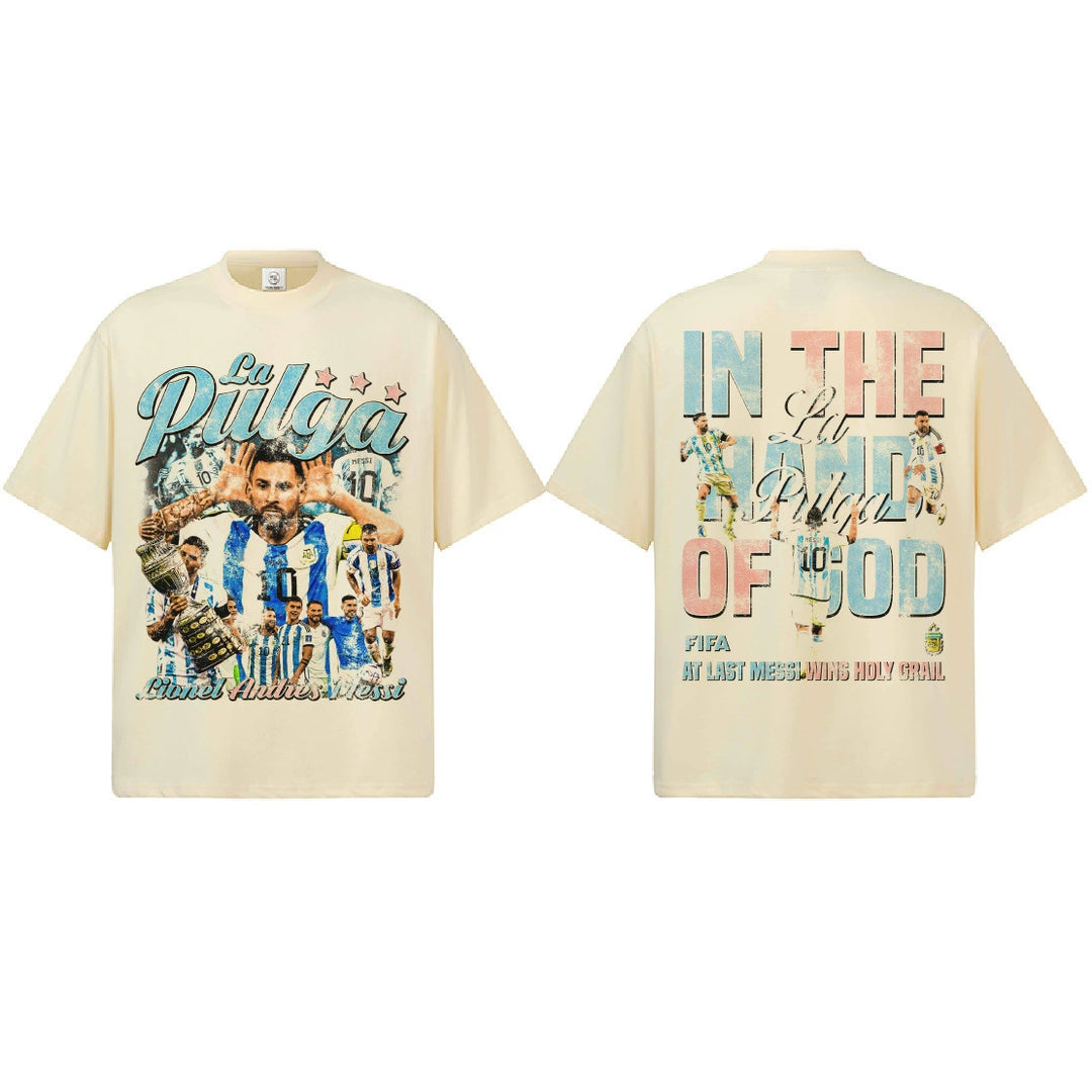 Camiseta Messi La Pulga Argentina Masculina - Branca