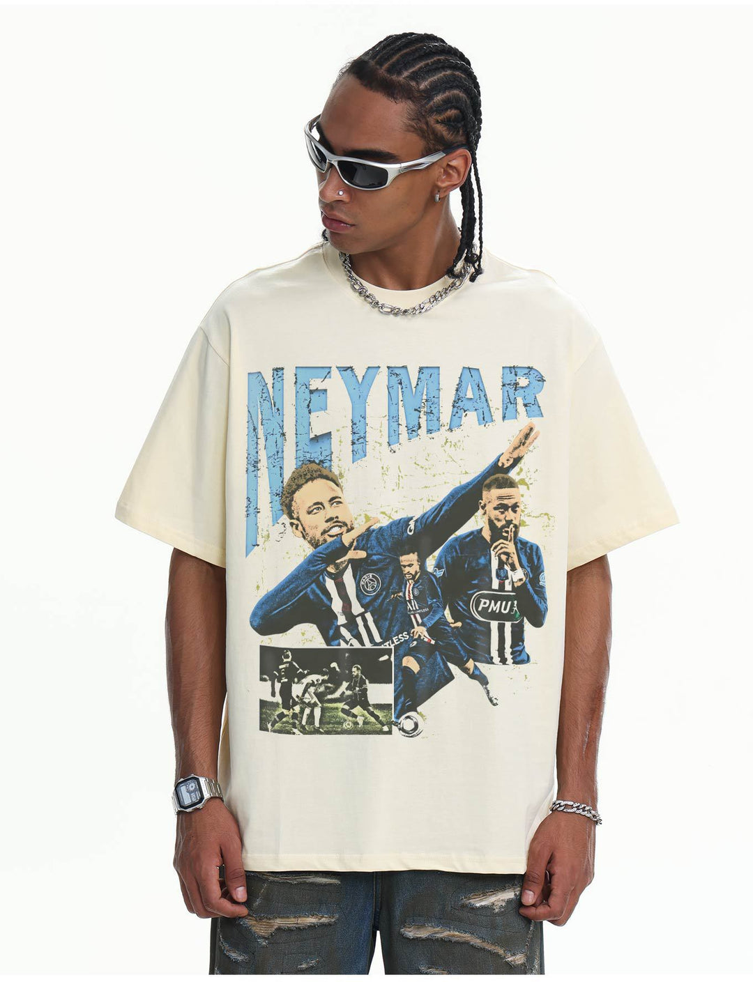 Camiseta Neymar PSG Oversized Masculina - Preto