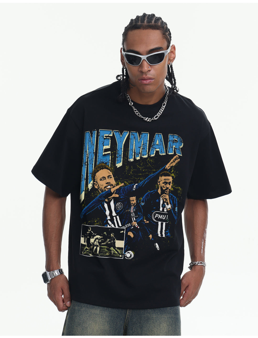 Camiseta Neymar PSG Oversized Masculina - Preto