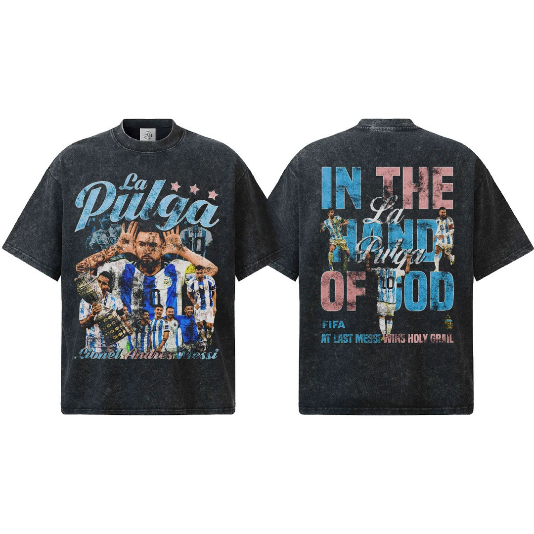 Camiseta Messi La Pulga Argentina Masculina - Branca