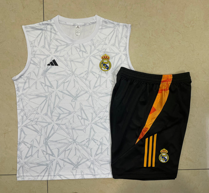 Kit Regata Real Madrid 24/25 - Branco/Preto/Laranja