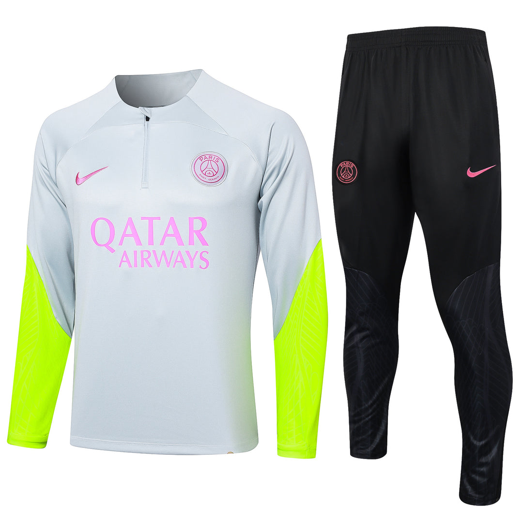 Conjunto Treino Real Madrid 23/24 - Cinza/Verde Fluorescente