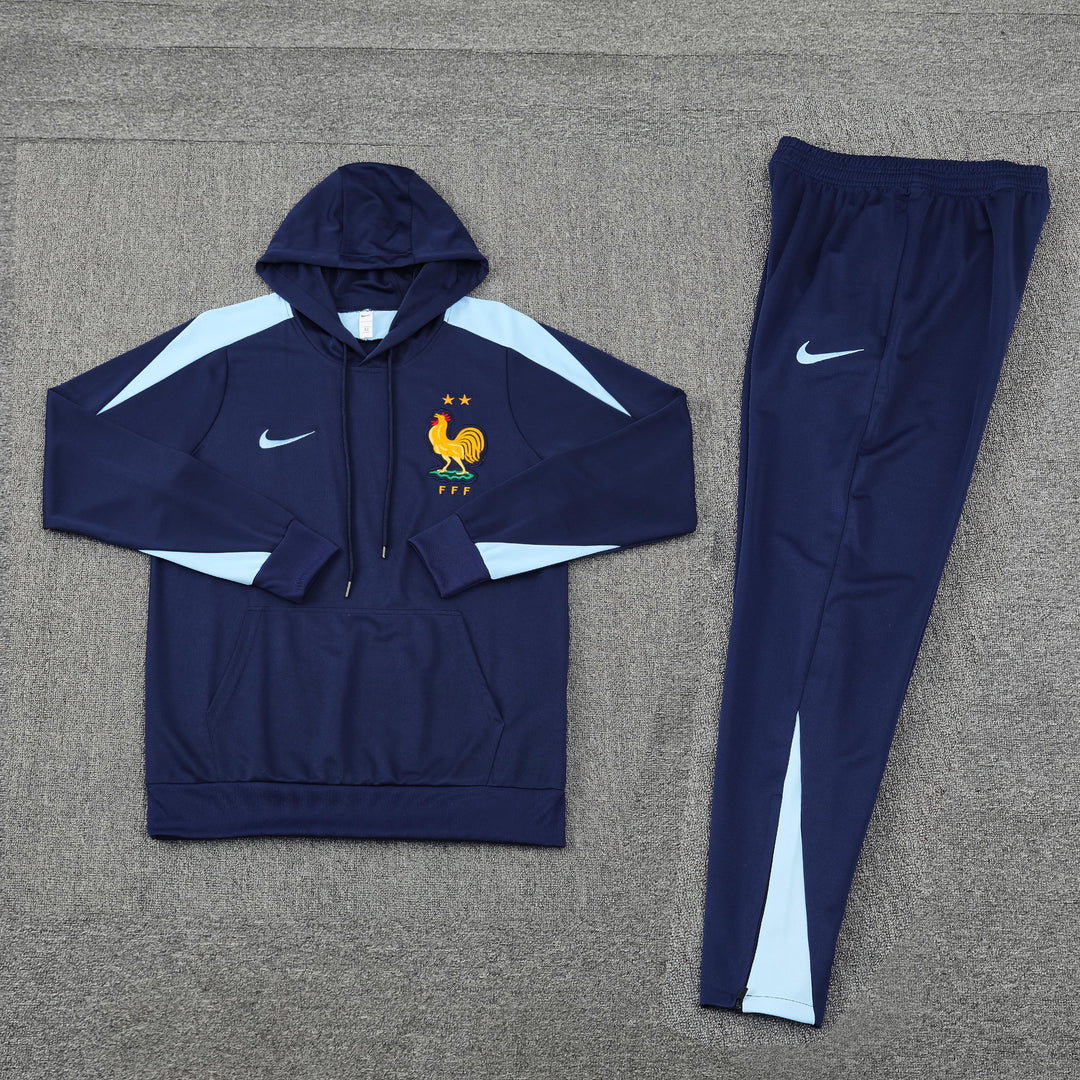 Conjunto França 2024/25 Azul Marinho - Capuz