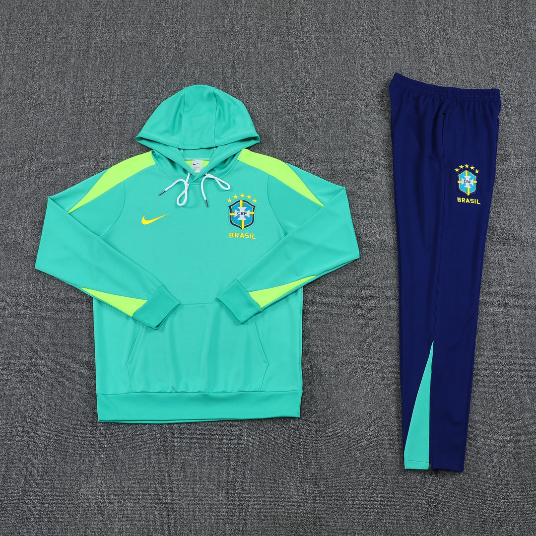 Conjunto Brasil 2025/26 Azul Turquesa - Capuz