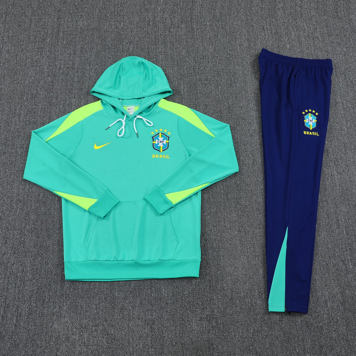 Conjunto Brasil 2025/26 Azul Turquesa - Capuz