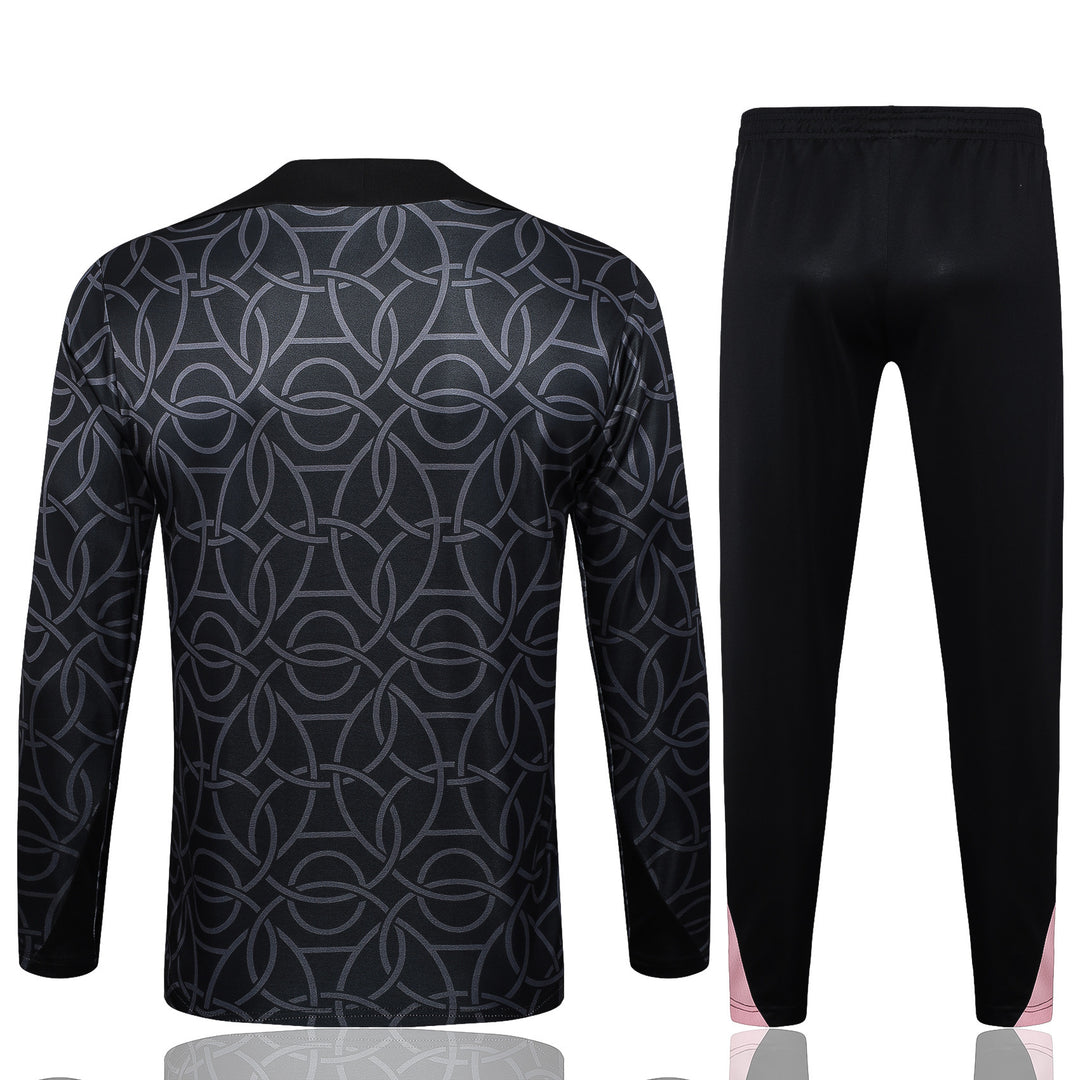 Conjunto Treino Barcelona 24/25 - Preto/Cinza Escuro