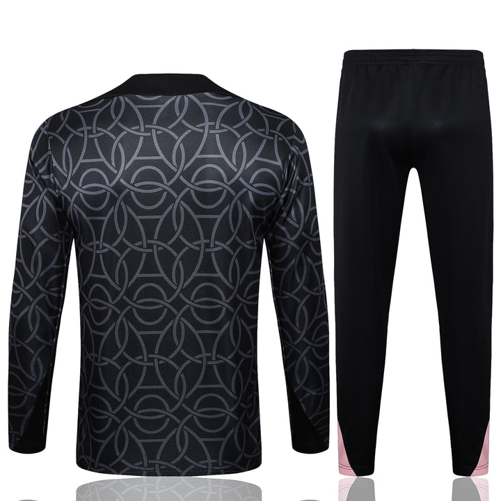 Conjunto Treino Barcelona 24/25 - Preto/Cinza Escuro