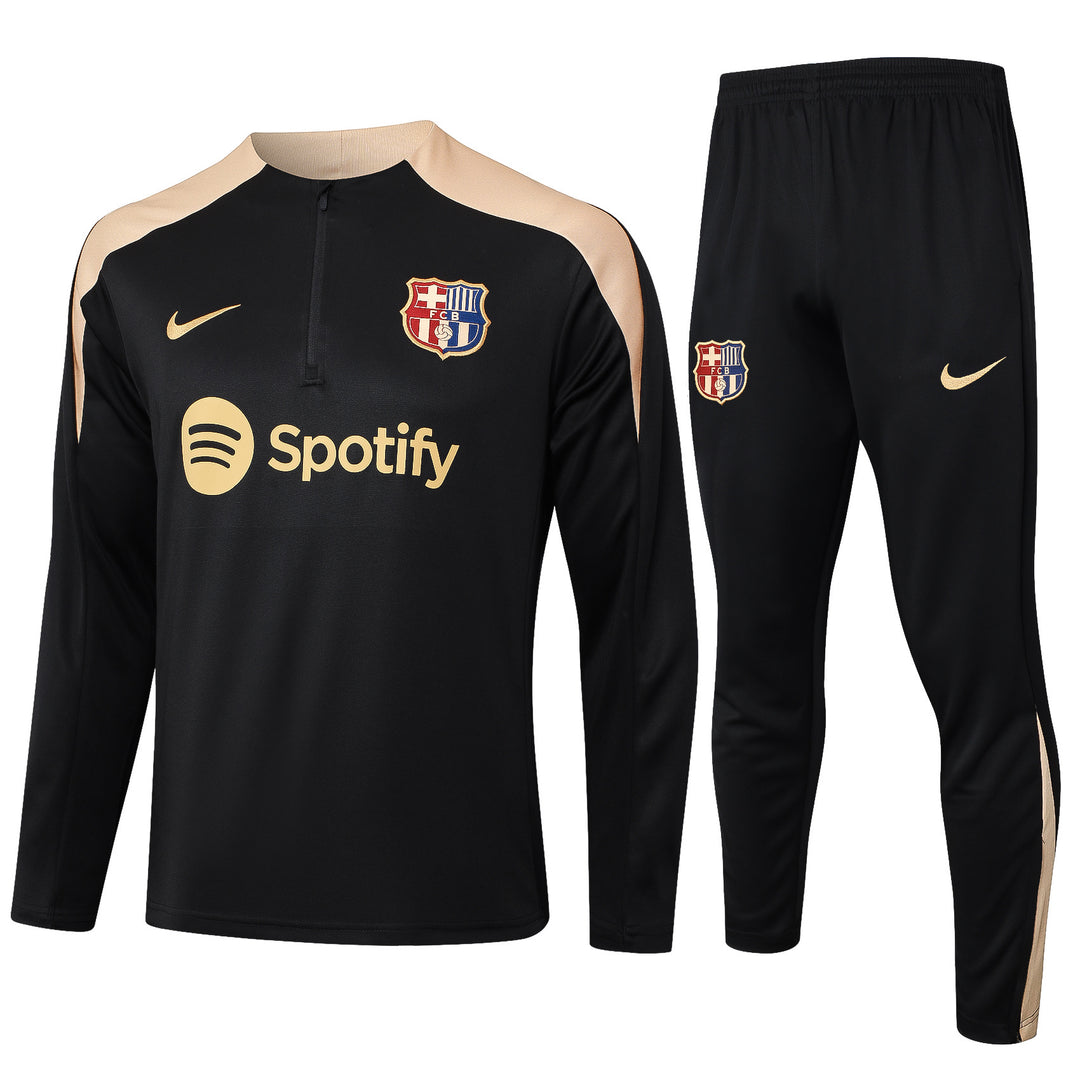 Conjunto Treino Barcelona 24/25 - Preto/Dourado