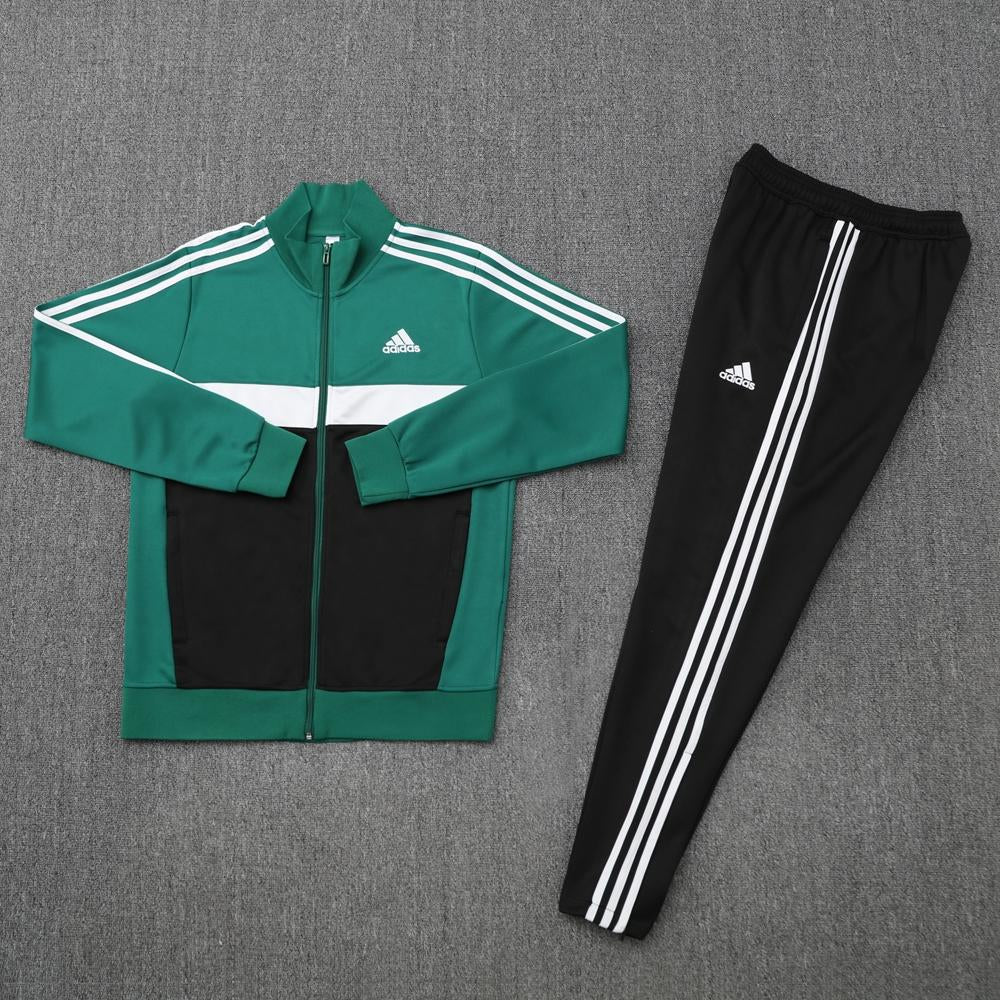 Conjunto Adidas - Preto/Verde Escuro