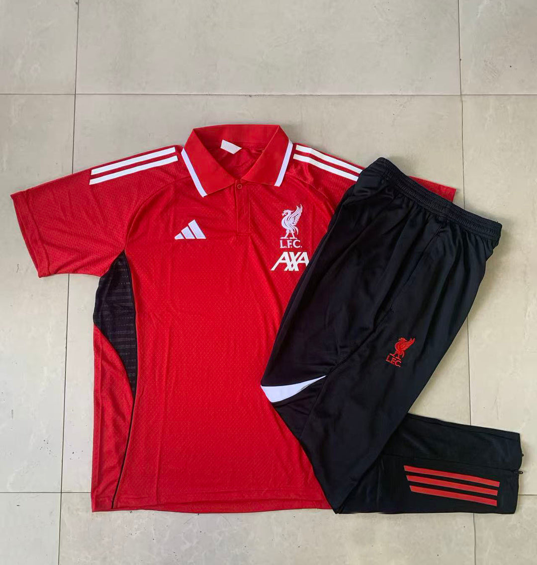Kit Polo Liverpool 25/26 - Vermelho/Preto/Branco