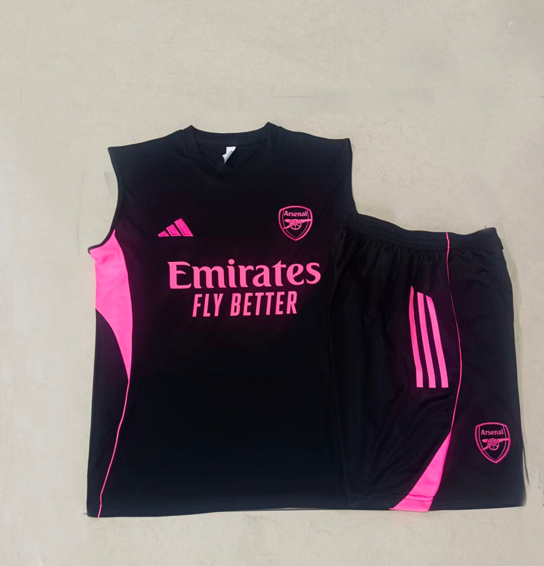 Kit Regata Arsenal 25/26 - Preto/Rosa Choque