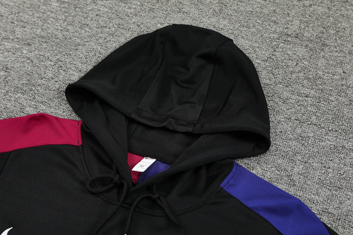 Conjunto Barcelona 2024/25 Preto II - Capuz