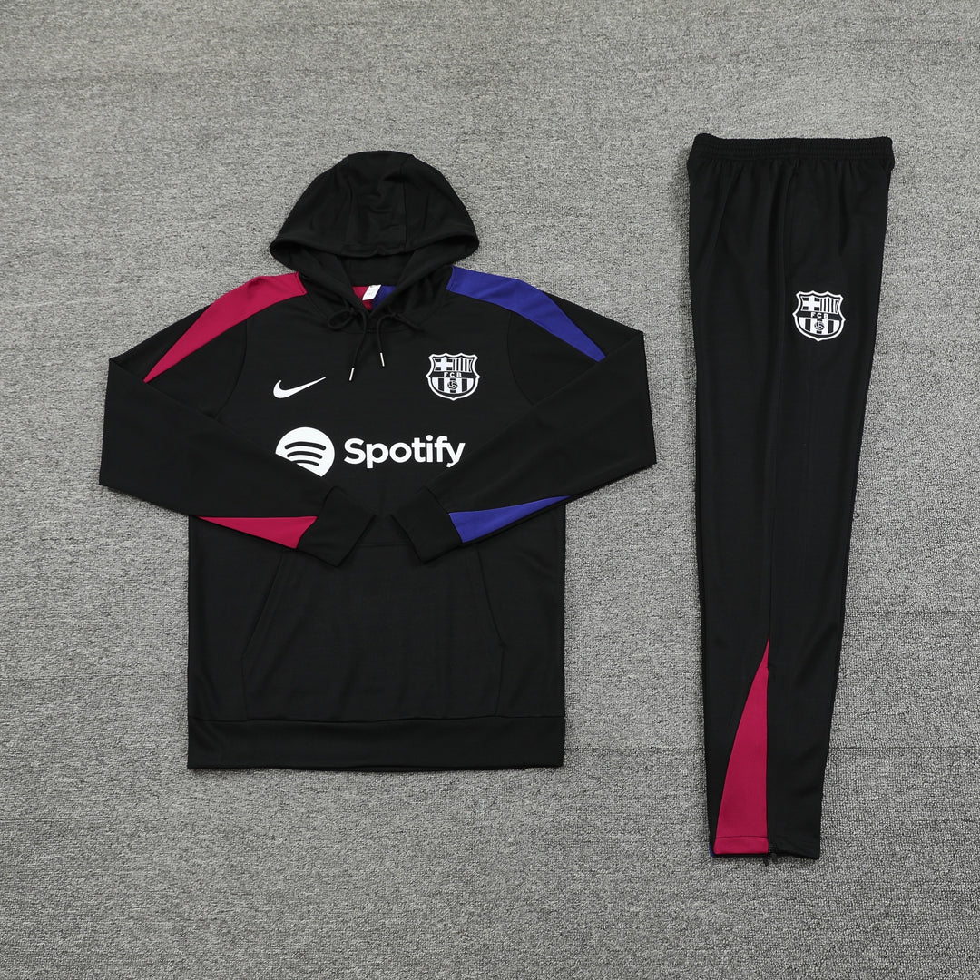 Conjunto Barcelona 2024/25 Preto II - Capuz