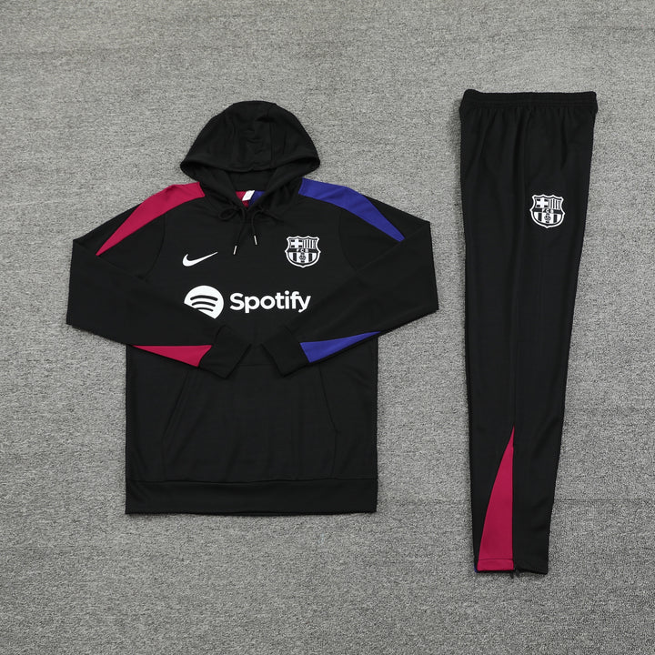 Conjunto Barcelona 2024/25 Preto II - Capuz