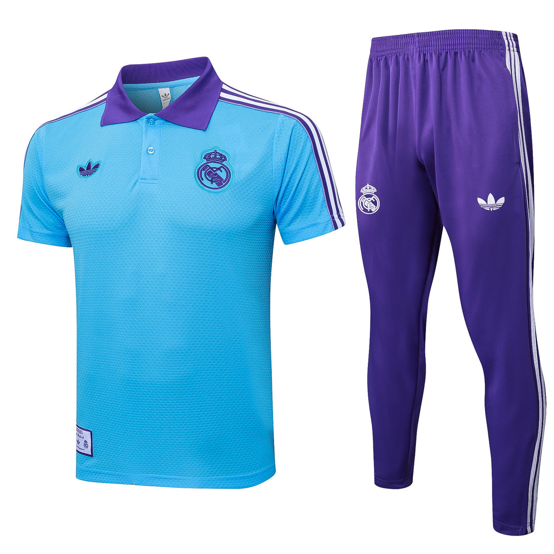 Kit Polo Real Madrid 25/26 - Azul Bebê