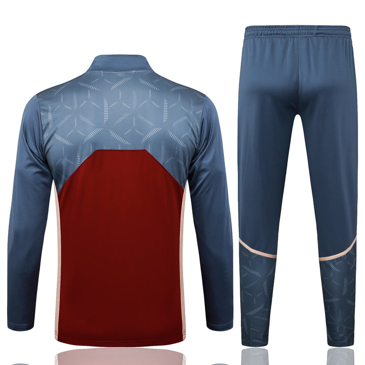 Conjunto Treino São Paulo 25/26 - Cinza/Vermelho Escuro