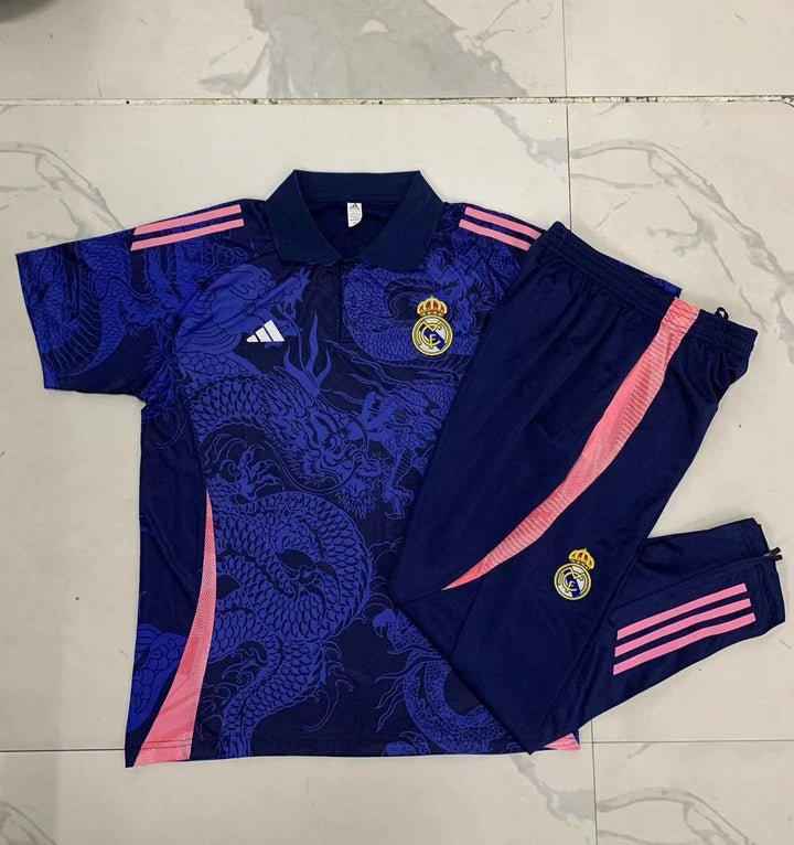 Kit Polo Real Madrid 24/25 - Dragão Azul Royal