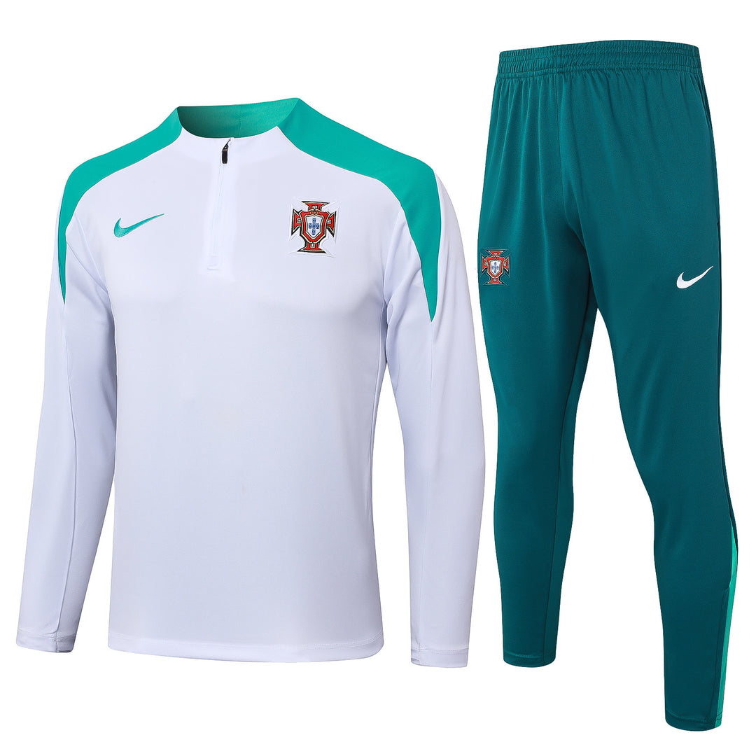 Conjunto Treino Portugal 24/25 - Branco/Turquesa