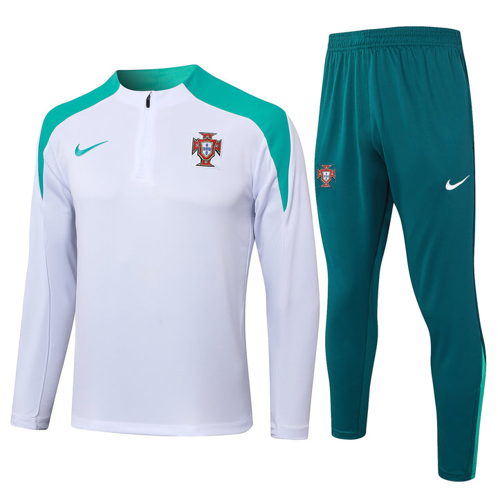 Conjunto Treino Portugal 24/25 - Branco/Turquesa
