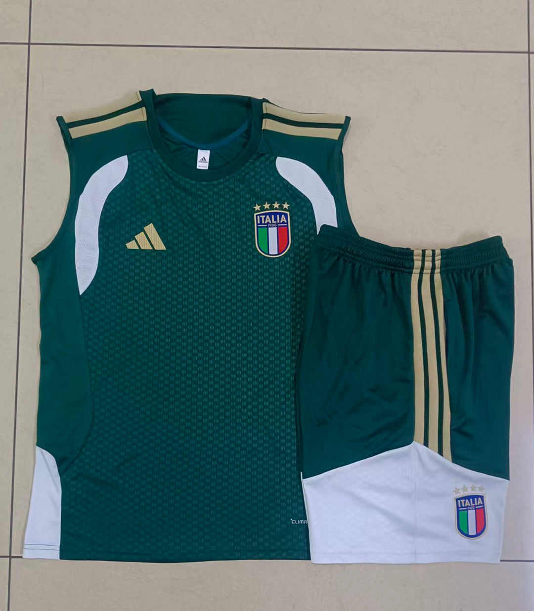 Kit Regata Itália 26/27 - Verde Petróleo/Branco/Dourado